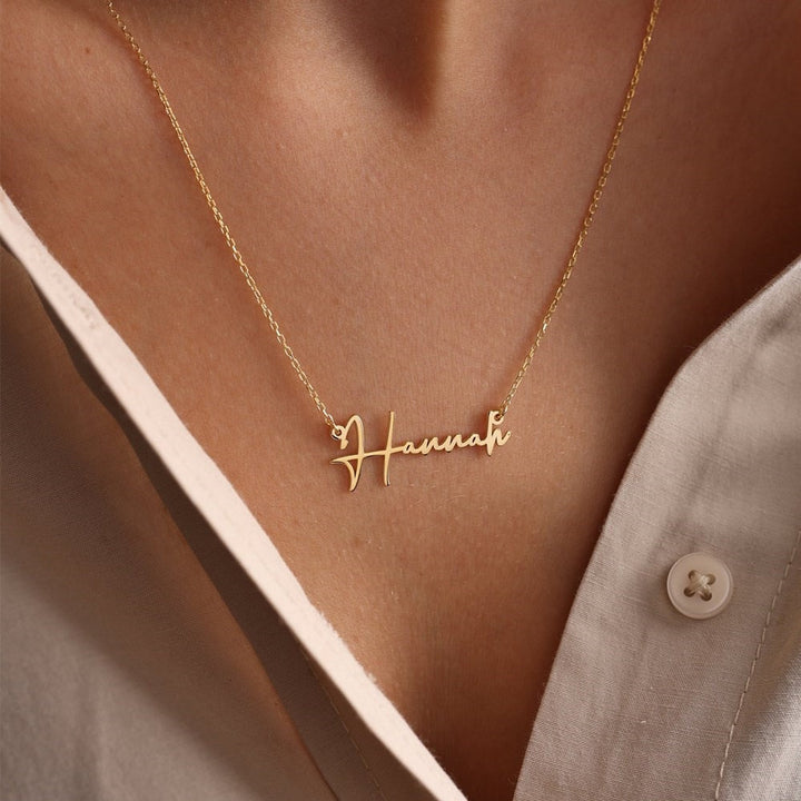 18k Gold Filled Customised Handwritten Name Necklace