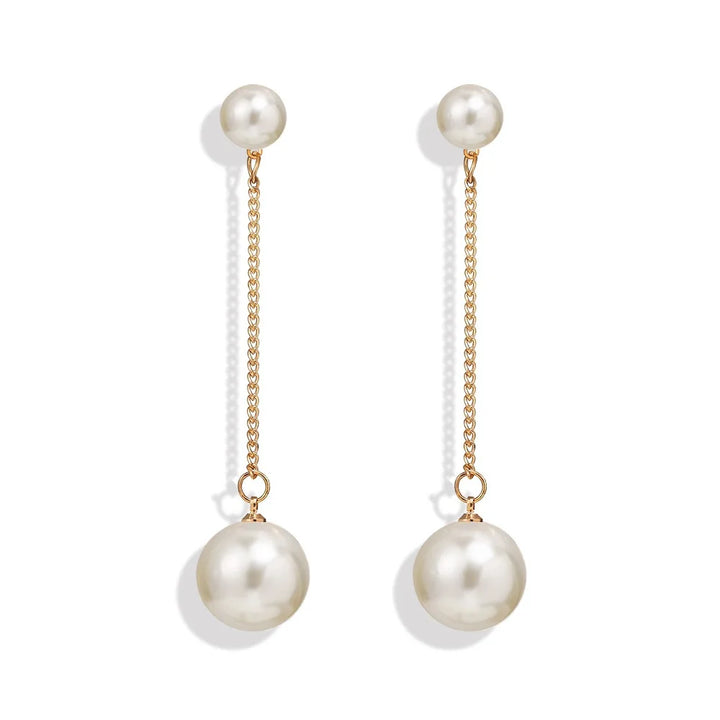 Long Pearl  Clip on Earrings