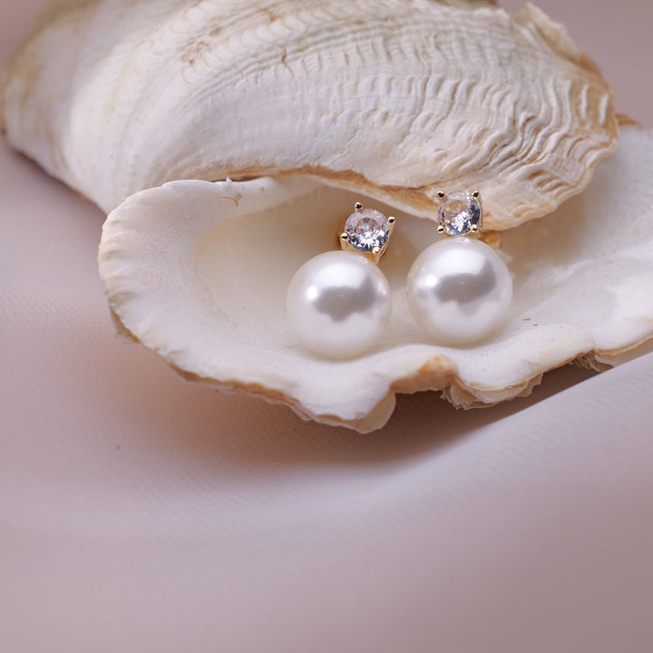 Pearl & Crystal Clip on Earrings