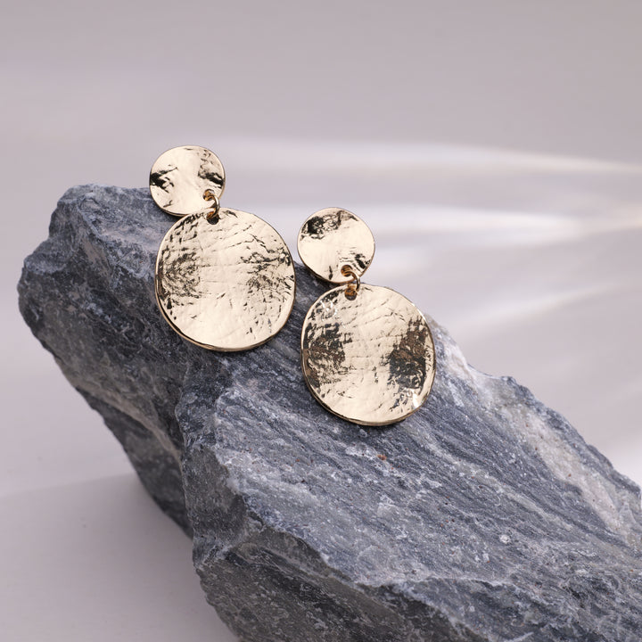 Textured Round Disc Clip Earrings