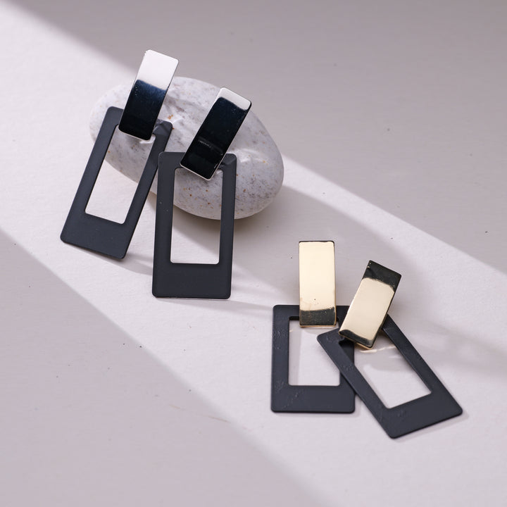 Rectangular Clip on Earrings