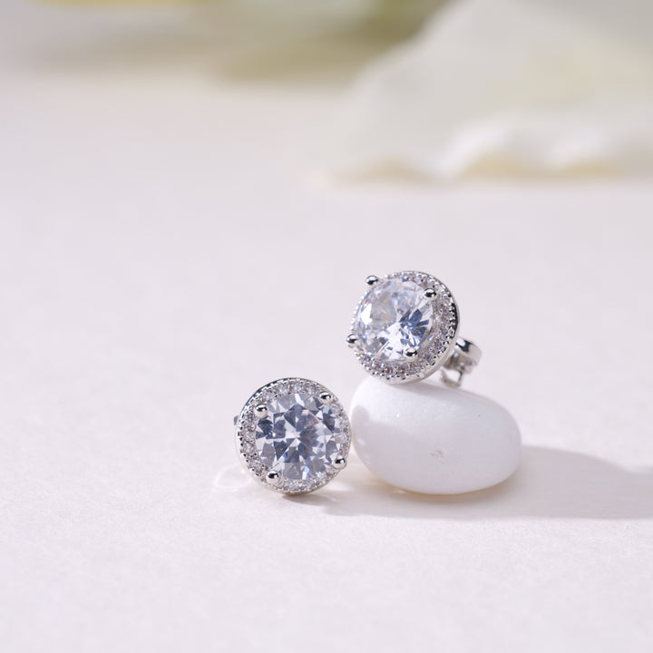 Cubic Zirconia Crystal Clip On Earrings