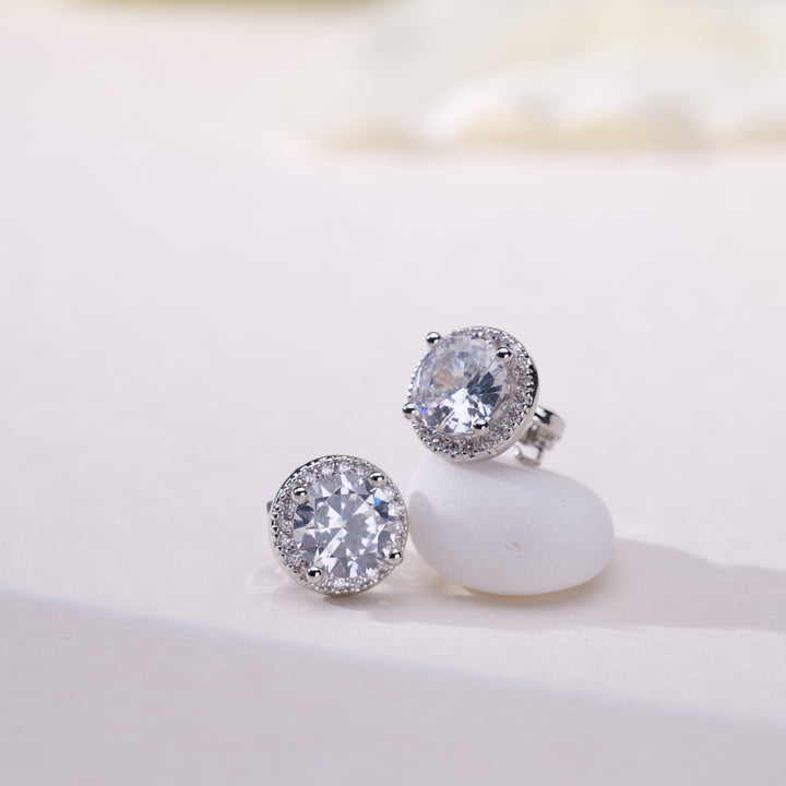 Cubic Zirconia Crystal Clip On Earrings