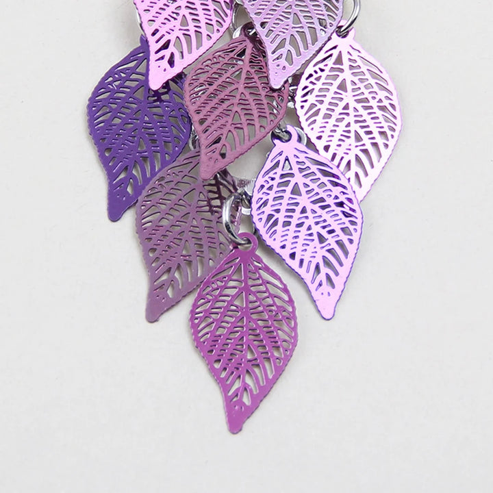 Multilayered Leaves Clip On Earrings