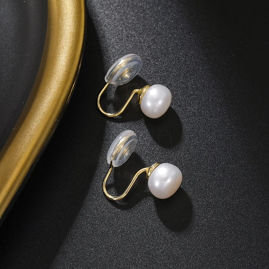 Frashwater Pearl Tassel Brass Coil Earrings