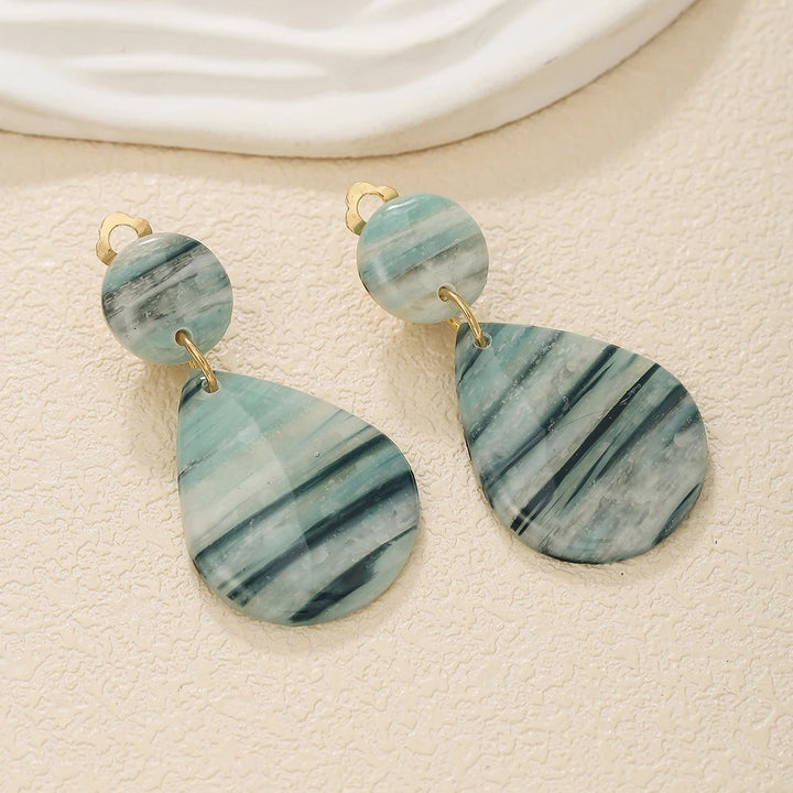 Handmade Marble Clip on Earrings