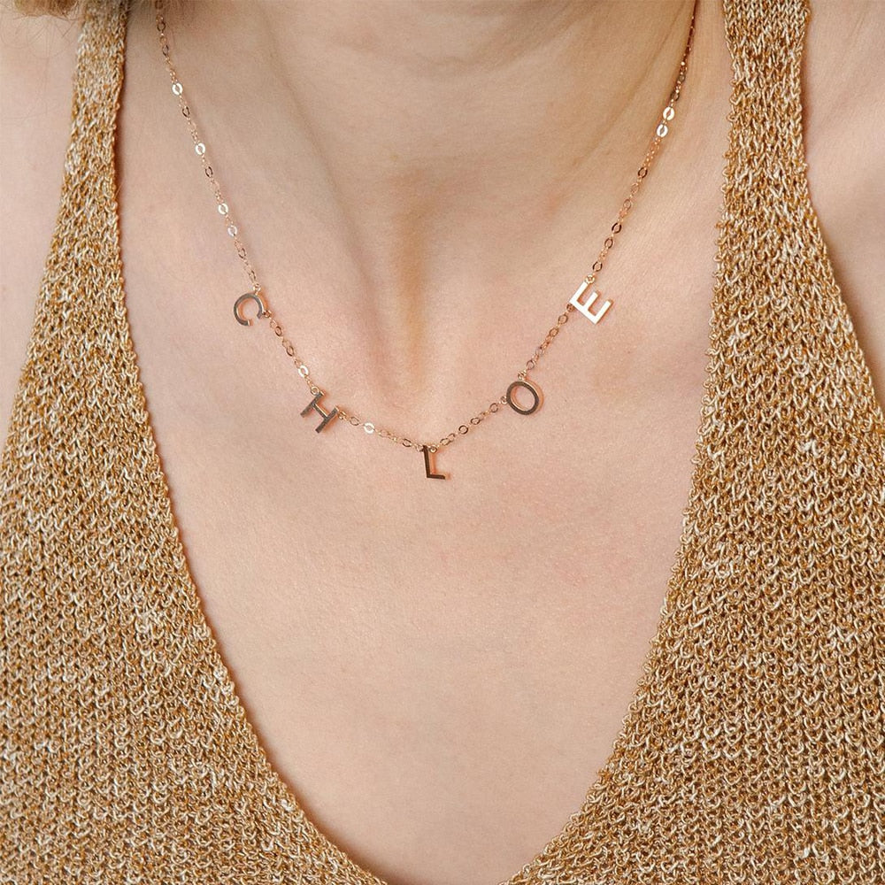 Tiny Initial Letter Name Necklaces