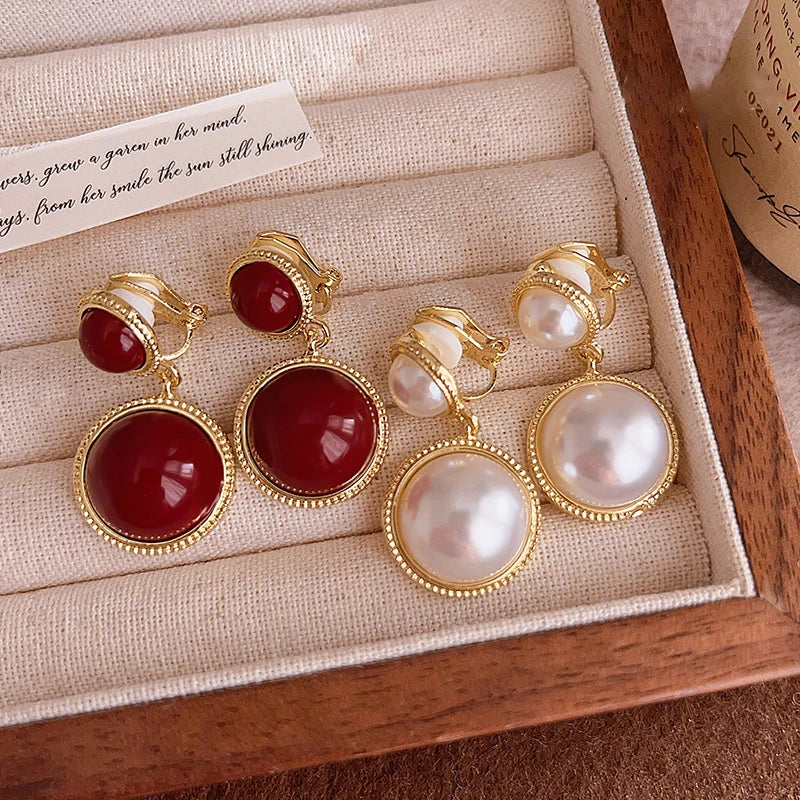 Pearl Hepburn Clip on Earrings