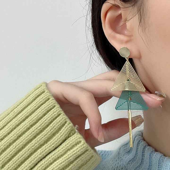 Hollow Triangle Clip on Earrings