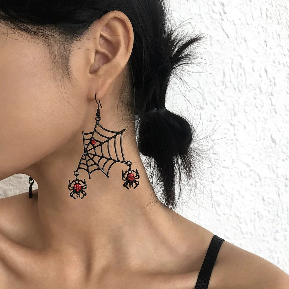 Spider Web Clip on Earrings