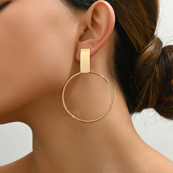 Big Round Hoop Clip On Earrings