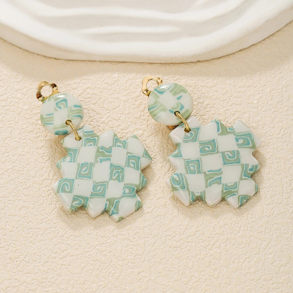 Handmade Polymer Clay Clip on Earrings