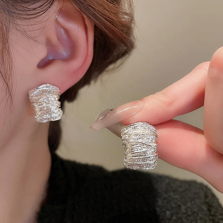 Textured Clip on Earrings