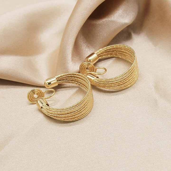 Gold Brass Coil Earrings