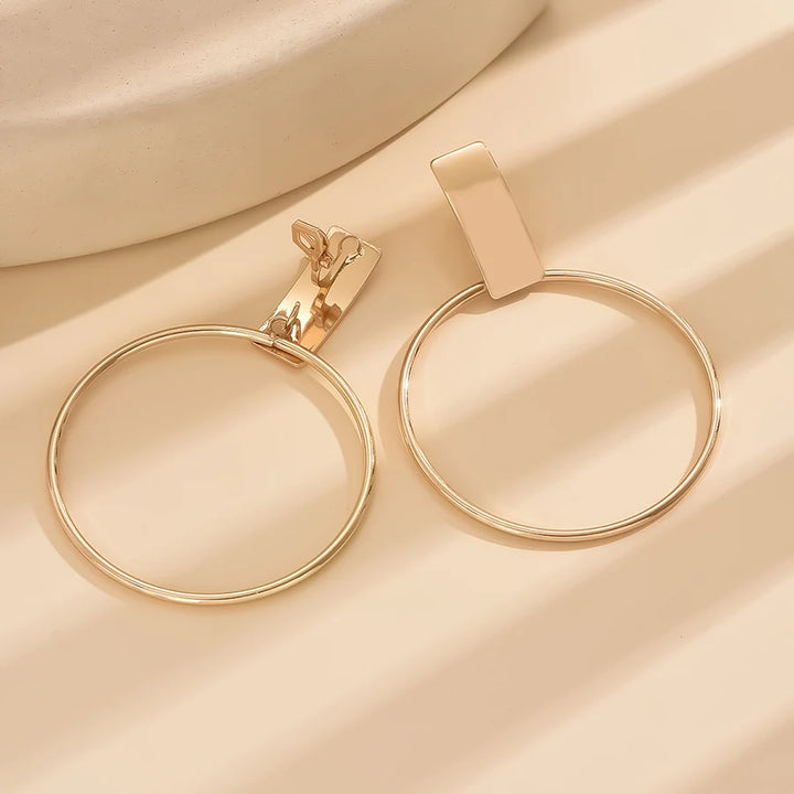 Big Round Hoop Clip On Earrings