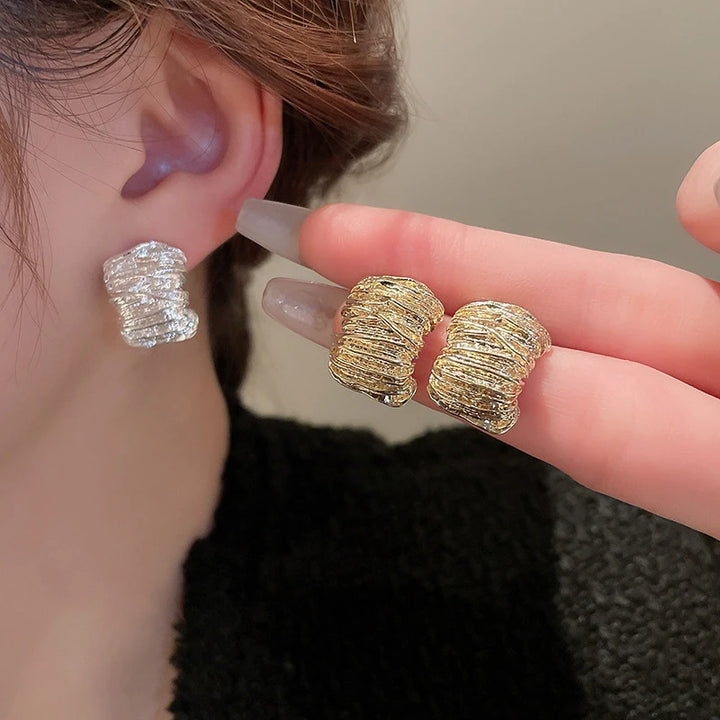 Textured Clip on Earrings