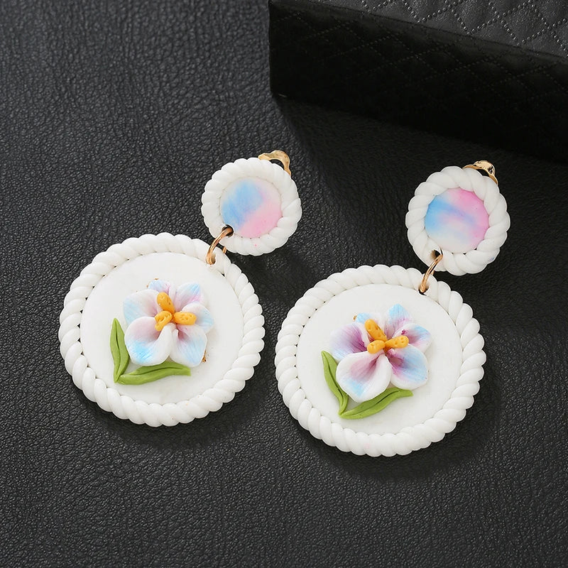 Handmade Clay Clip on Earrings