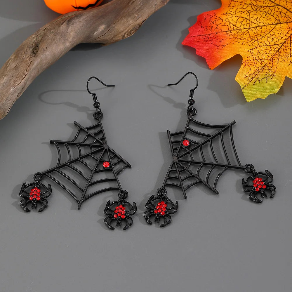 Spider Web Clip on Earrings