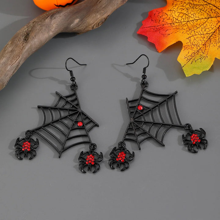 Spider Web Clip on Earrings
