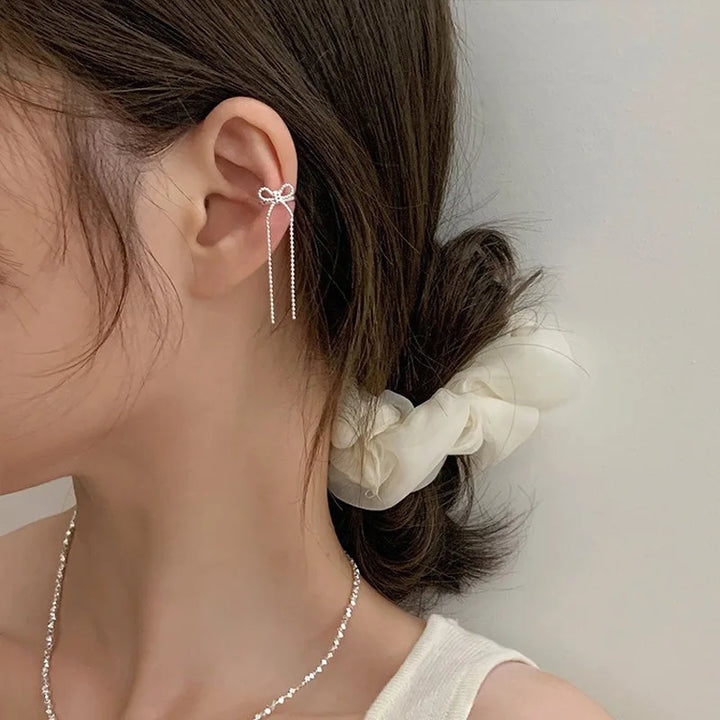 Silver Bow Ear Cuff (1P)