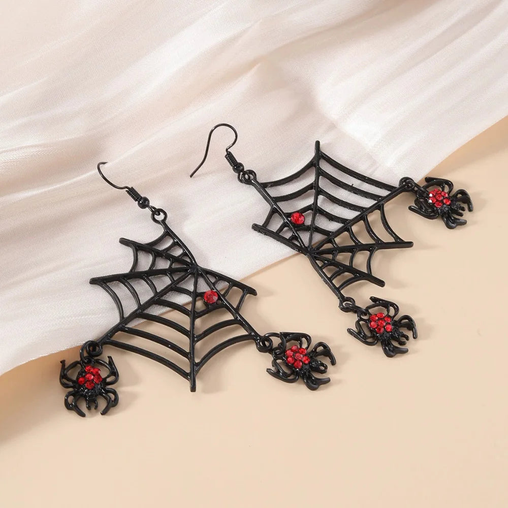 Spider Web Clip on Earrings