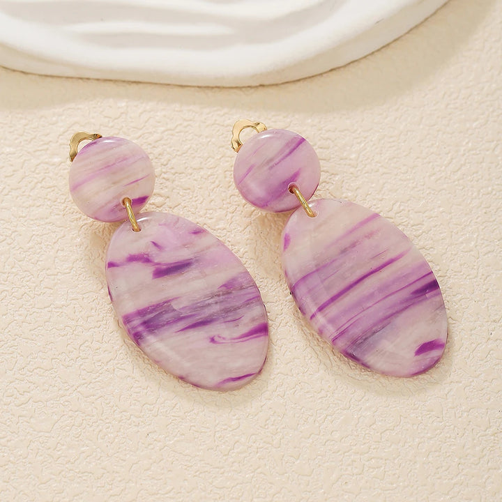 Handmade Marble Clip on Earrings