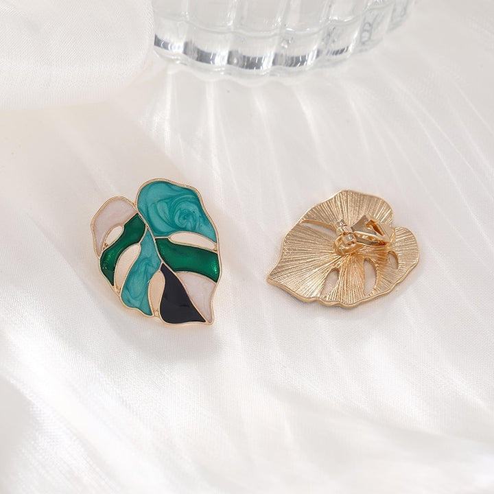 Monstera Leaf Clip on Earrings