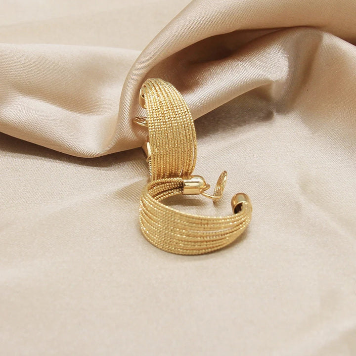 Gold Brass Coil Earrings