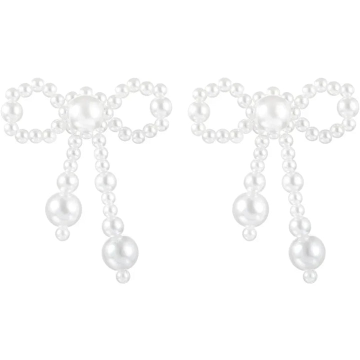 White Pearl Clip on Earrings