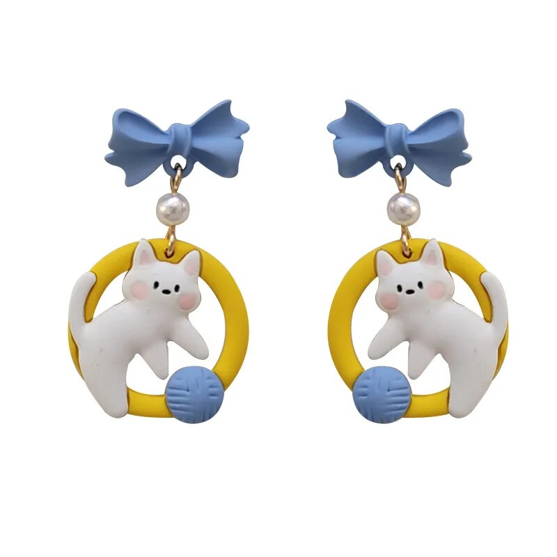 Kitten Clip on Earrings