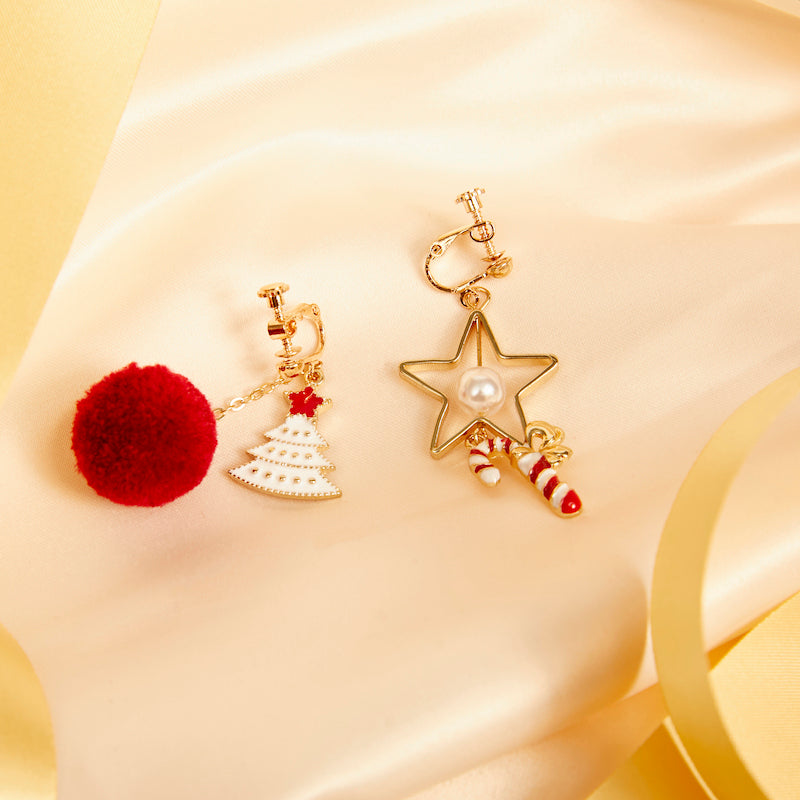 Christmas Tree Holidays Clip on Earrings