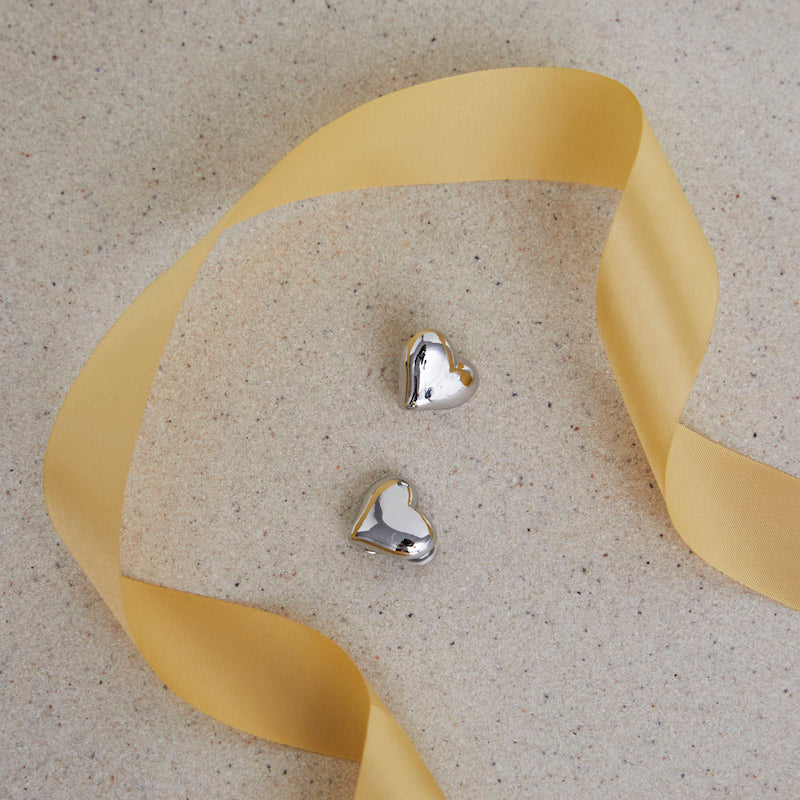 Simple Heart Brass Coil Earrings