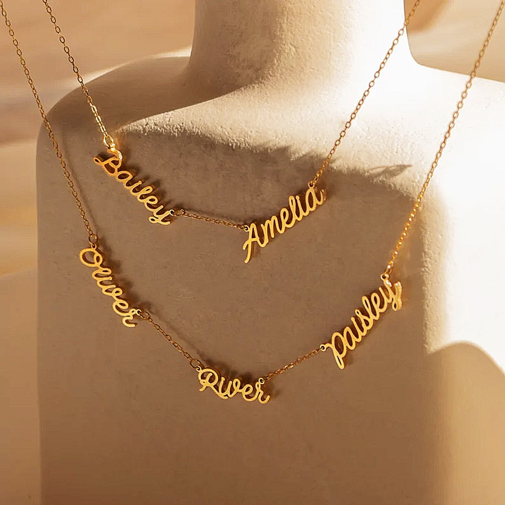 2 name necklace deals gold