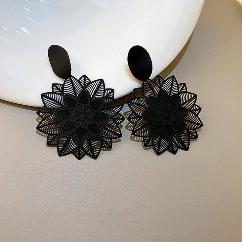 Vintage Flower Clip on Earrings