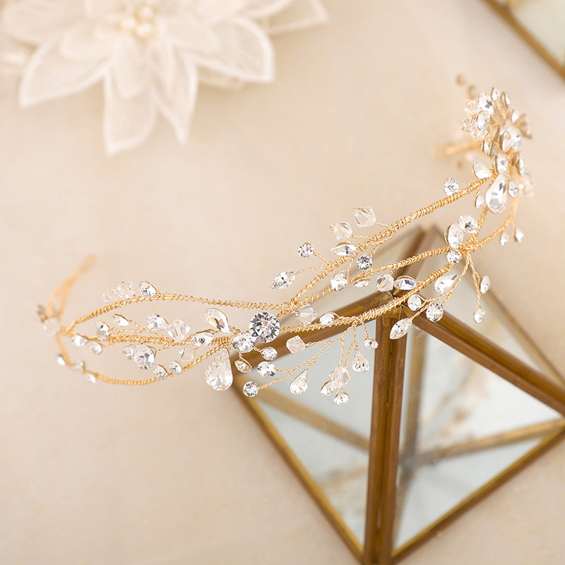 Handmade Bridal Crystal Flower Headband