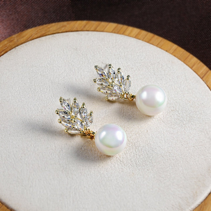 Premium Pearl Zirconia Crystal Clip on Earrings