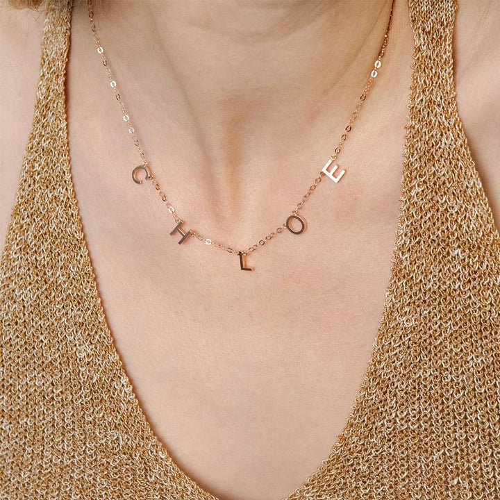 Tiny Initial Letter Name Necklaces