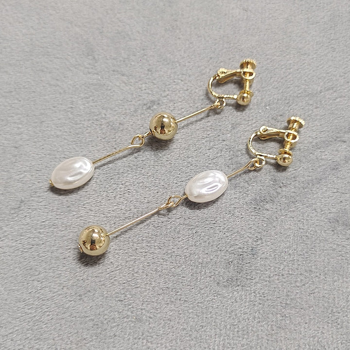 Irregular Pearl Clip on Earrings