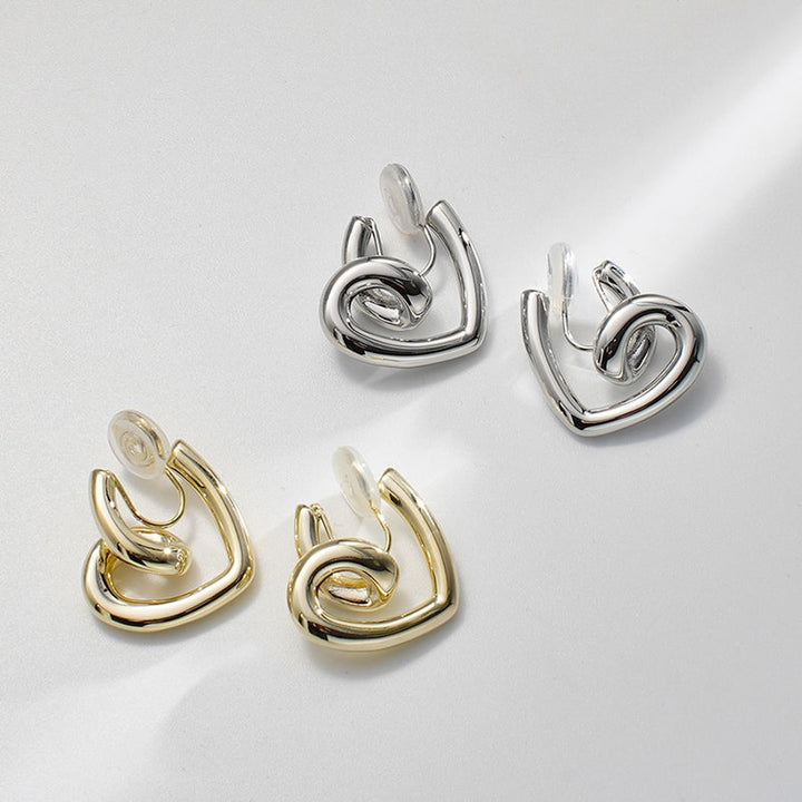 Loving Heart Brass Coil Earrings