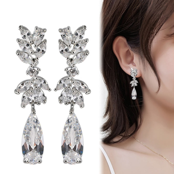 Water Drop Zirconia Clip on Earrings