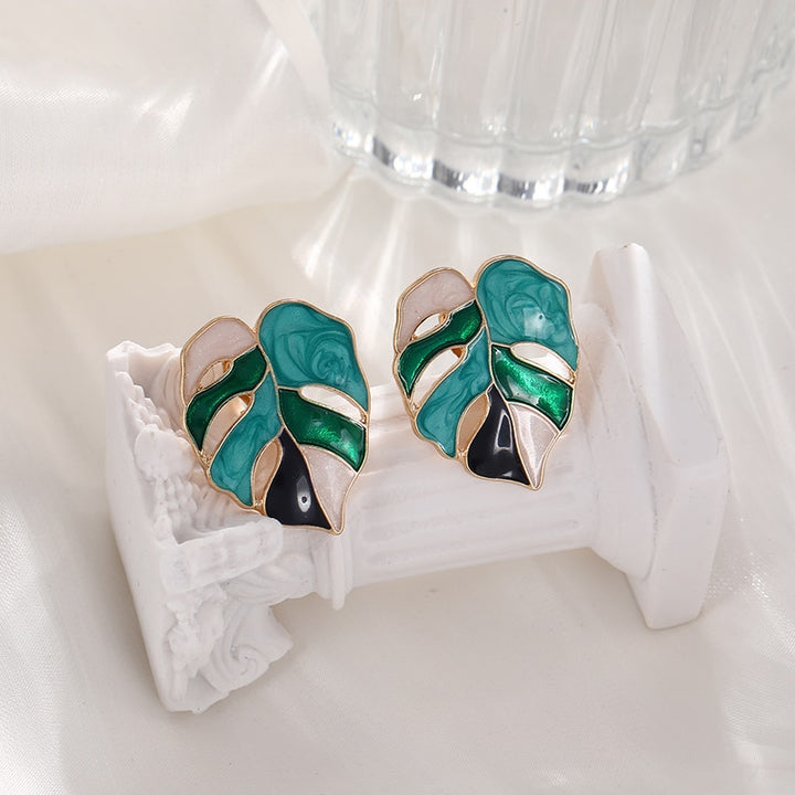 Monstera Leaf Clip on Earrings