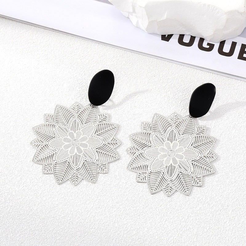 Vintage Flower Clip on Earrings