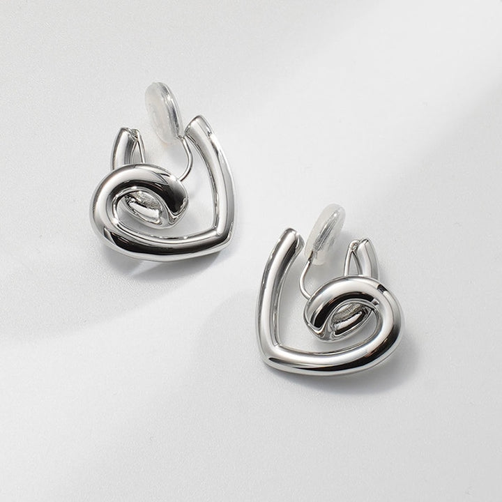 Loving Heart Brass Coil Earrings