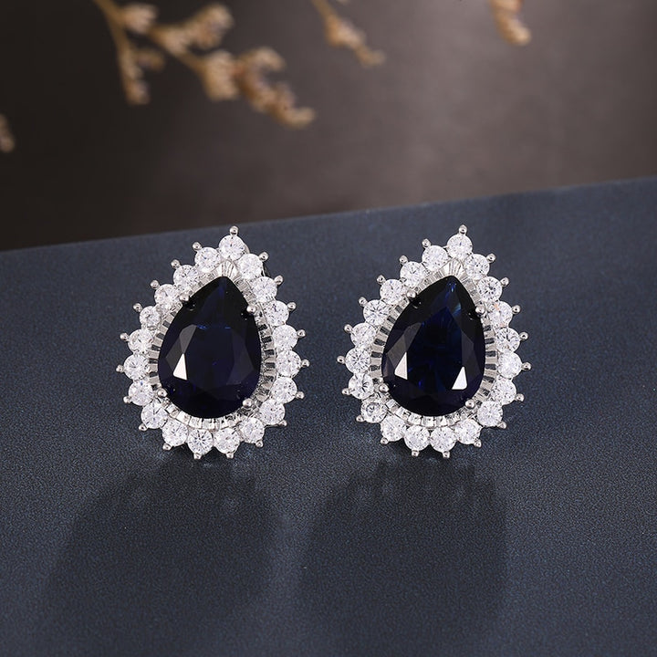 Premium Zirconia Crystal Teardrop Clip on Earrings