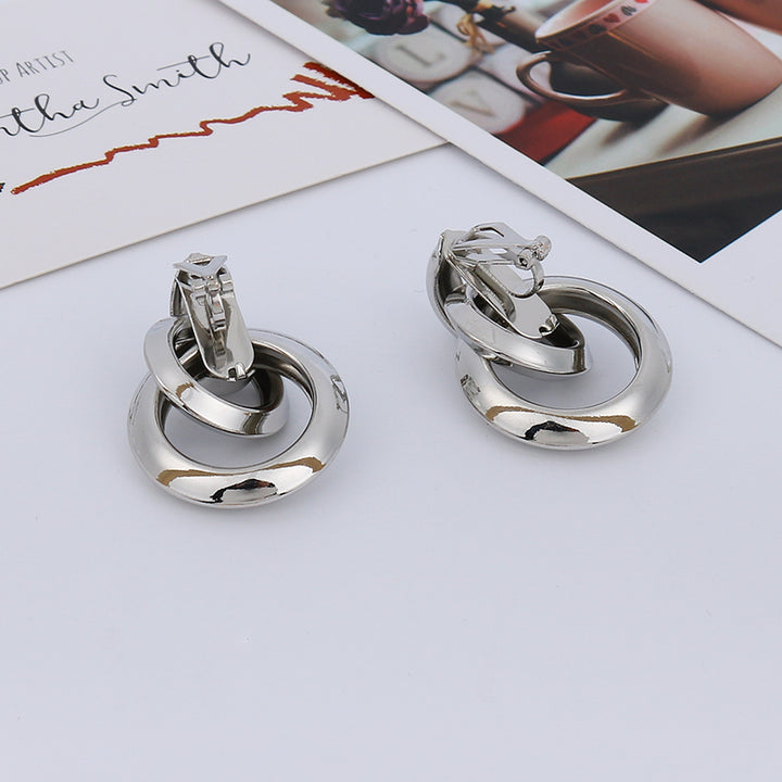 Double Ring Clip On Earrings