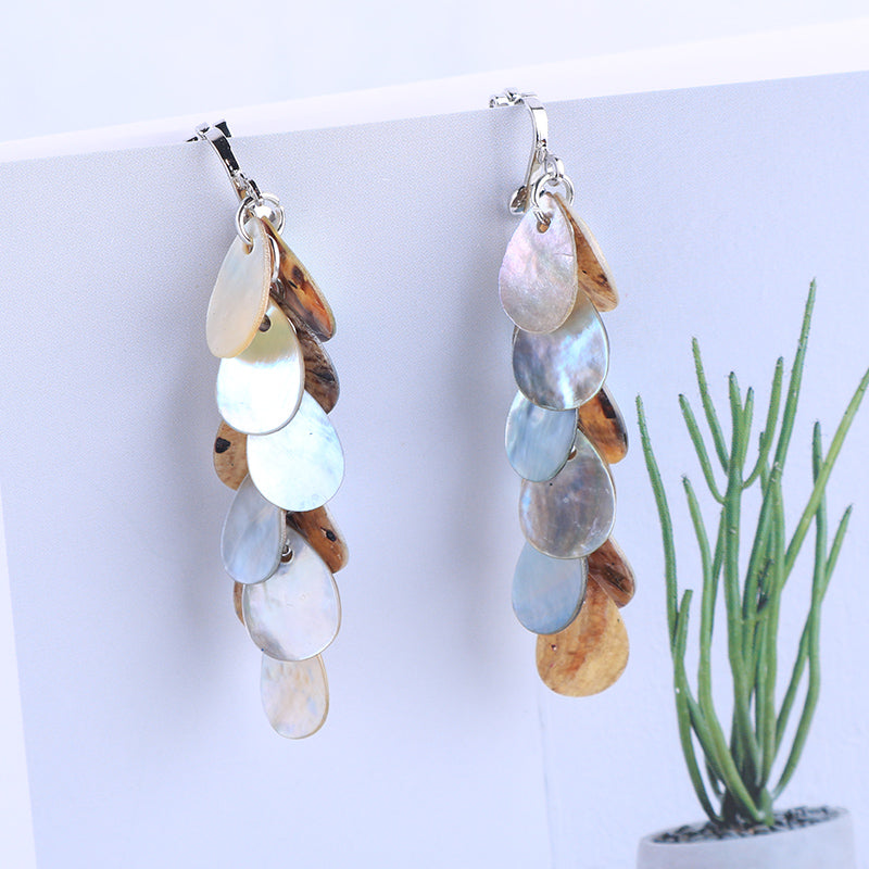 Natural Shell Handmade Clip on Earrings