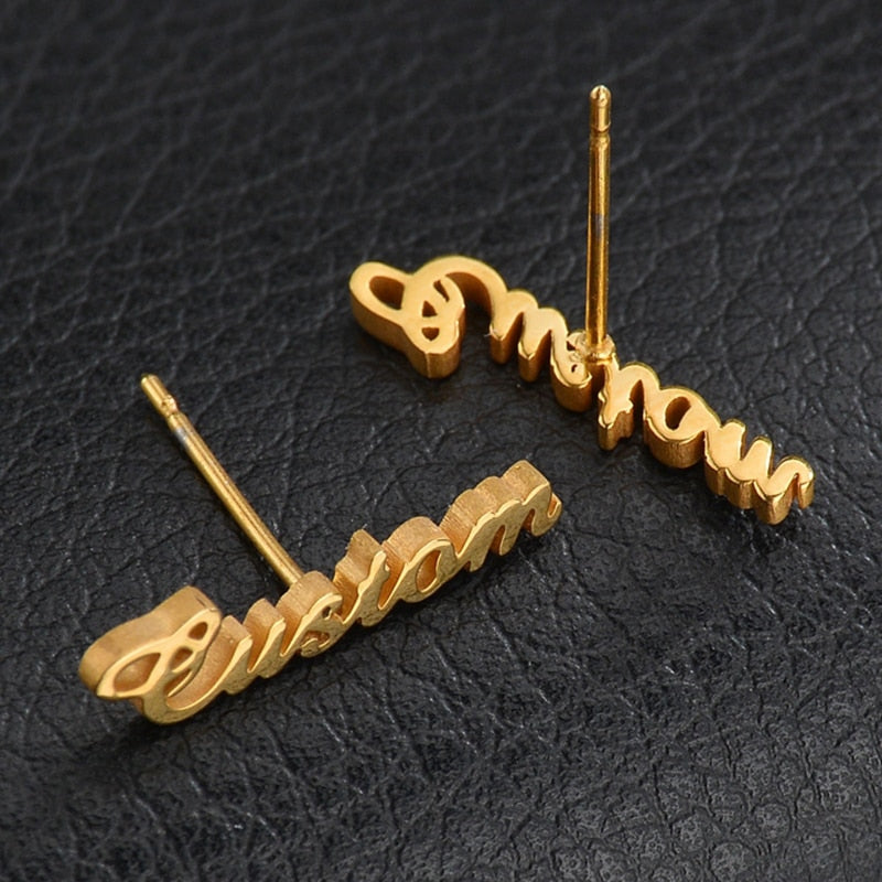 Customised Name Stud Earrings