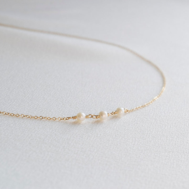 14K Gold Handmade Pearl Pendant Necklace