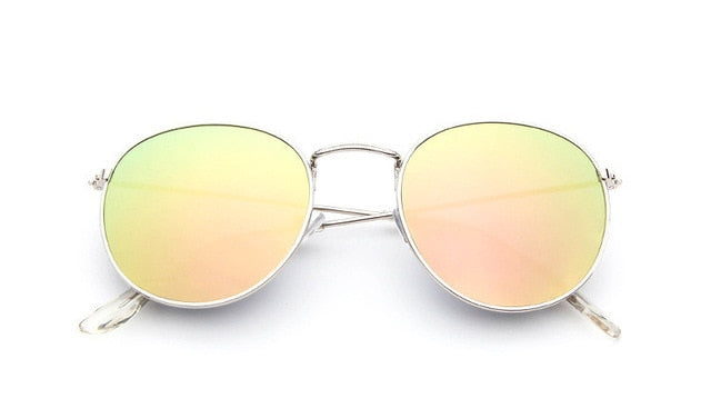 Classic Round Sunglasses - Silver / Pink