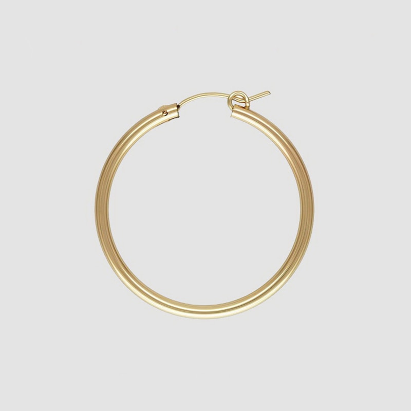 14K Gold Handmade Hoop Earrings 15-35 mm